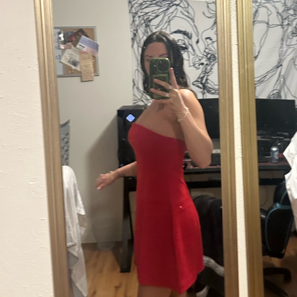 Red Strapless Dress